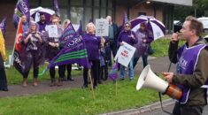 Protest over pay at Bron Afon Community Housing in Cwmbran 280923